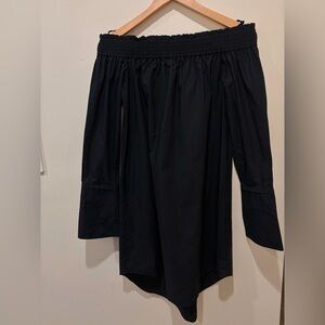 Derek Lam 10 Crosby Off The Shoulder Black Shirt Dress  8